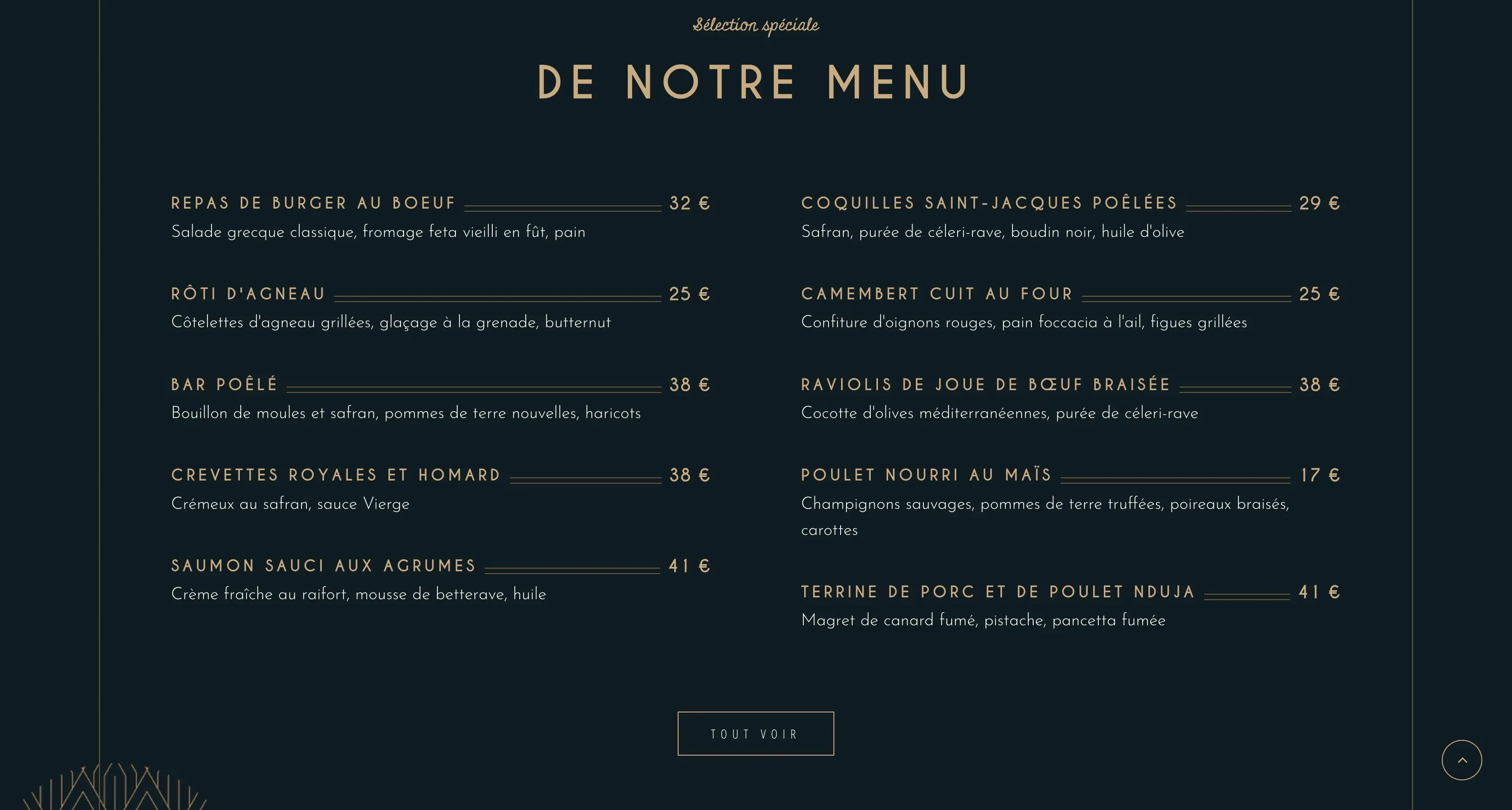 Fonctionnalités site brasserie